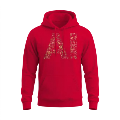 Artificial Intelligence - Funny Retro Unisex Hoodie - Red