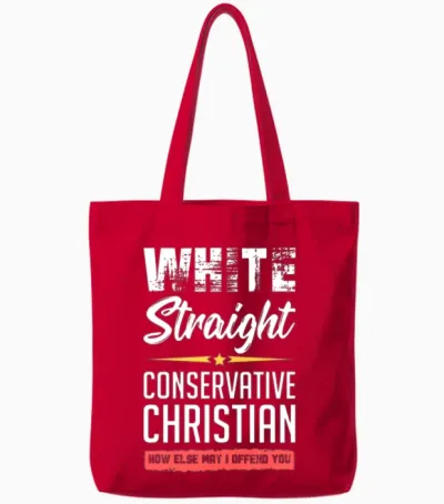 Funny Political Conservative Christian Gift Idea Tote Bags - Red