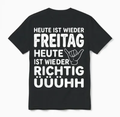 Heute Ist Wieder Freitag Heute Ist Wieder Richtig Uuuhh Unisex T-Shirt - Black