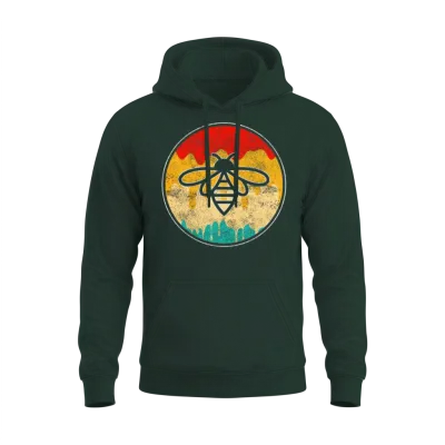 Bee Retro Unisex Hoodie - Forest