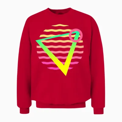 Retro Sunset Style 80s Unisex Sweatshirt - Red