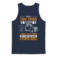 Funny Towing Sarcasm for a Tow Truck Operator Unisex Tank Top - Navy – 1