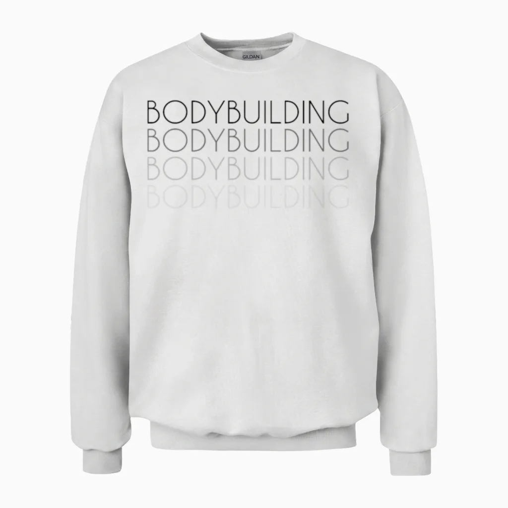 Bodybuilding Retro Gym & Lifting Unisex Sweatshirt in White