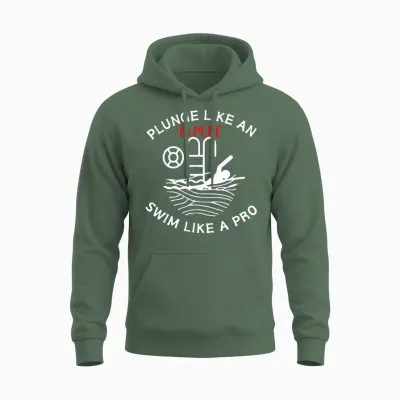 Swimming Quote Instructor Teacher Coach Guide Unisex Hoodie - Military Green