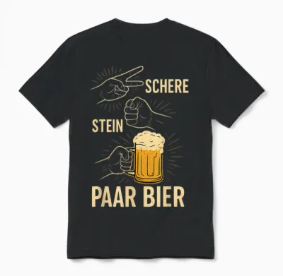Pair of Beer Scissors Funny Beer Drinker Motif T-Shirt, Black, S Unisex T-Shirt - Black