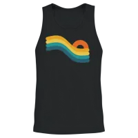 Sunset Retro Unisex Tank Top - Black – 2