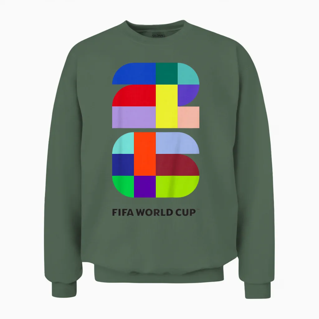 Enfant Couleurs De La Coupe Du Monde De La Fifa 26 événements Unisex Sweatshirt in Military Green