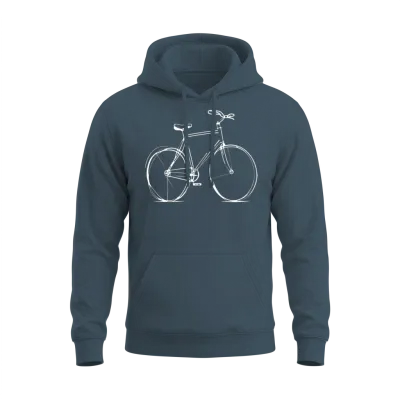 Bicycle Bike Cycle - Line Drawing - Cyclist Biking Unisex Hoodie - Dark Heather