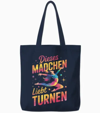 Dieses Mädchen Liebt Turnen Sport Gymnastik Tote Bags - Navy