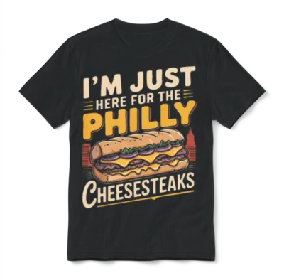 Funny Philly Cheesesteak Unisex T-Shirt - Black