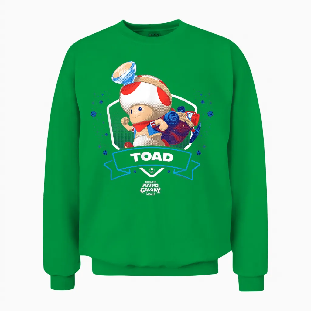 The Super Mario Galaxy Movie Toad Champion Unisex Sweatshirt in Irish Green
