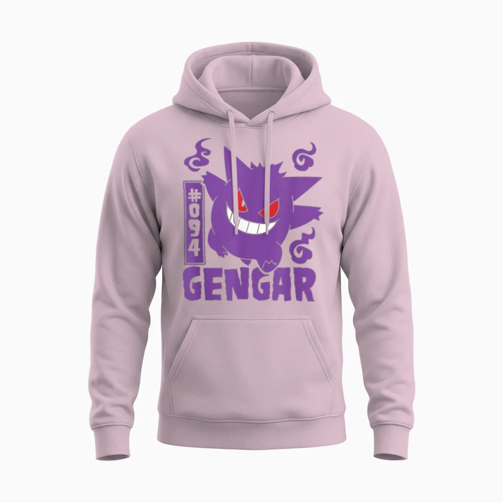 Pokémon - Gengar Unisex Hoodie in Light Pink