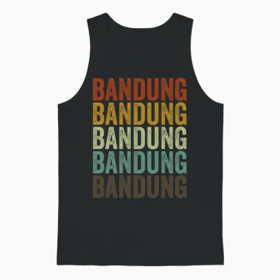 Bandung Indonesia Retro Vintage Unisex Tank Top - Black