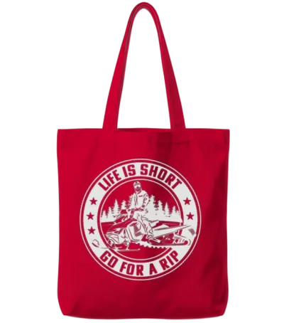 Life Is Short Go for a Rip Tote Bags - Red