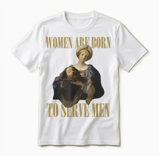 Women Are Born to Serve Men Funny Boss Girl Motivation T-Shirt, Black, S Unisex T-Shirt in White