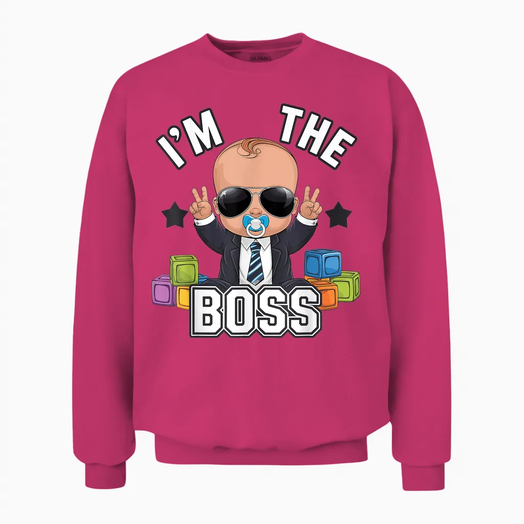 Baby Boss: I'm the Boss - Just Like a Boss for Kids! T-Shirt, Black, S Unisex Sweatshirt in Heliconia
