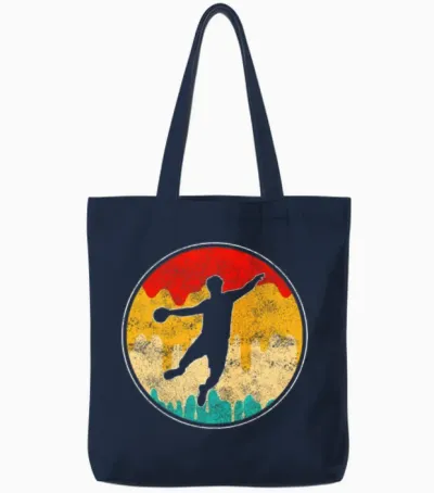 Handball Retro Tote Bags - Navy