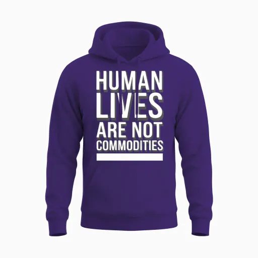 Human Trafficking Awareness Stop Exploitation Unisex Hoodie in Purple
