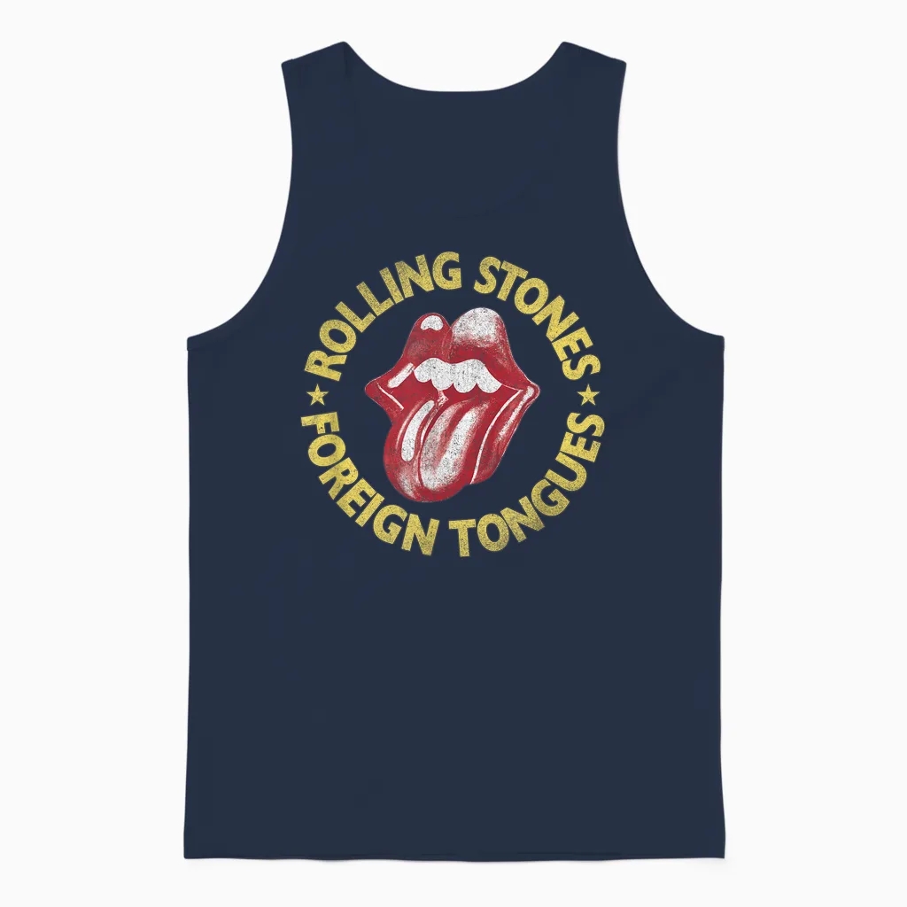 Offizielle Rolling Stones Fremdzungenlecks Unisex Tank Top in Navy