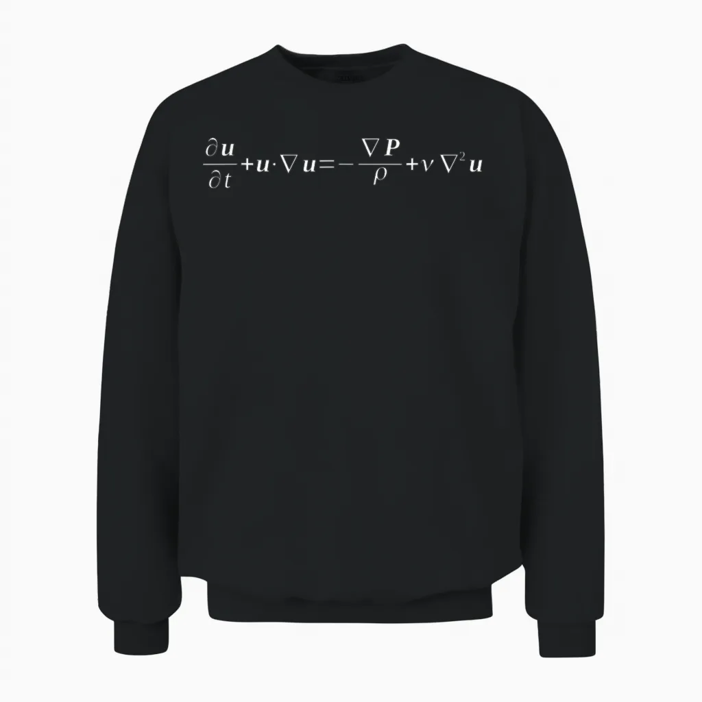 Navier-Stokes-Gleichung Unisex Sweatshirt in Black