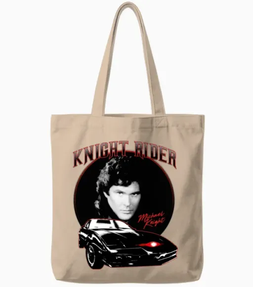 Knight Rider Michael Knight - Motorcycles Tote Bags in Natural