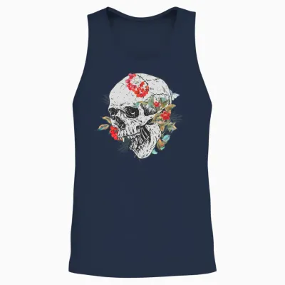 Bones and Botany Retro Look Unisex Tank Top - Navy