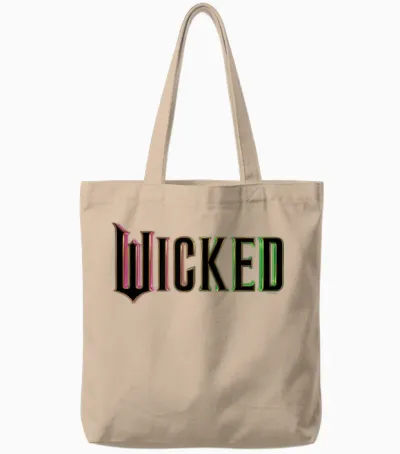 Wicked Pink and Green Logo Tote Bags - Natural