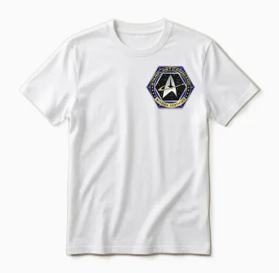 Star Trek Ds9 Starfleet Command Pocket Badge Graphic Unisex T-Shirt - White