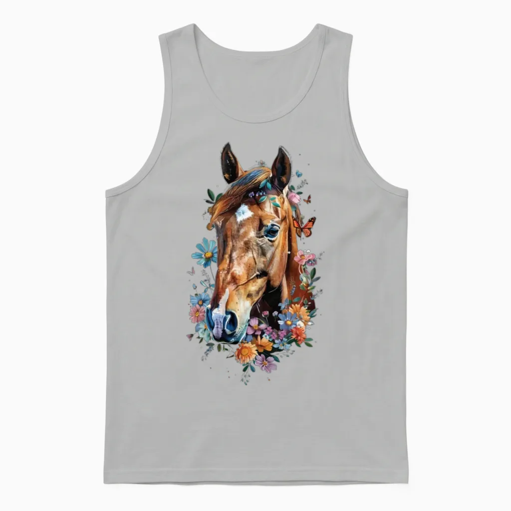 Quarter Horse Lovers Unisex Tank Top in Ash