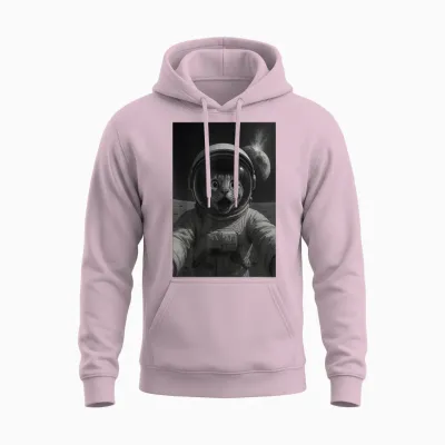 Katze Astronaut Auf Dem Mond Lustige Weltraum Katze Unisex Hoodie - Light Pink