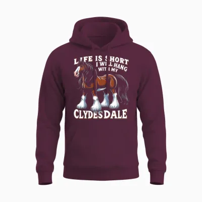 Draught Horse Lover Giant Horse Breed Clydesdale Unisex Hoodie - Maroon