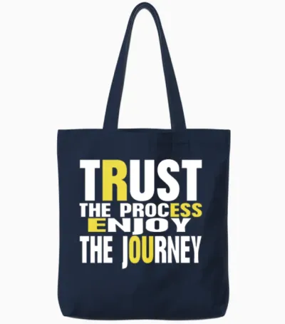 Success Quote Tote Bags - Navy
