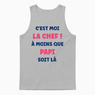 Kids Je Suis La Chef Funny Grandpa Little Girl Child T-Shirt, White, 2 Unisex Tank Top - Ash