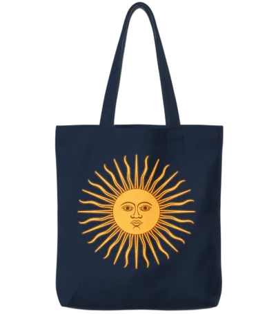 May Sun from Argentina Fl Tote Bags - Navy