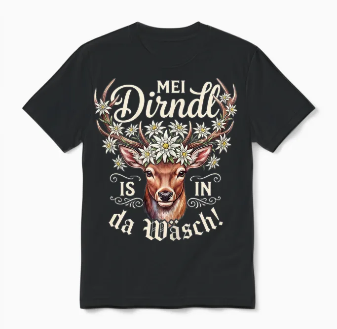 Passend Für Oktoberfest Damen T-Shirt Dirndl Outfit Trachten Unisex T-Shirt in Black