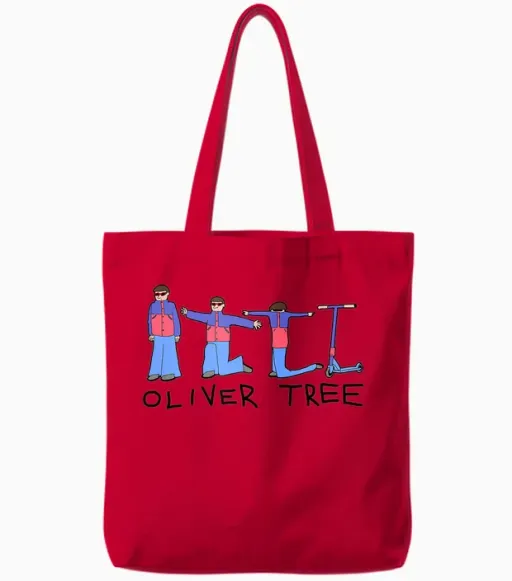 Oliver Tree Scooter Morph Tote Bags - Red