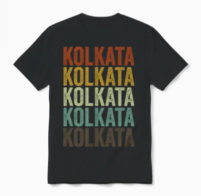 Kolkata India Retro Vintage Unisex T-Shirt - Black