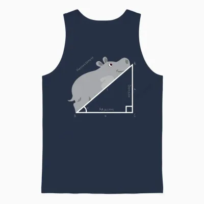 Funny Math Teacher, Funny Hippopotenuse, Geometry Unisex Tank Top - Navy