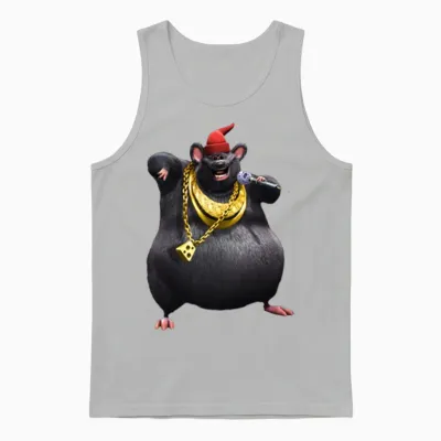 Biggie Cheese Unisex Tank Top - Ash