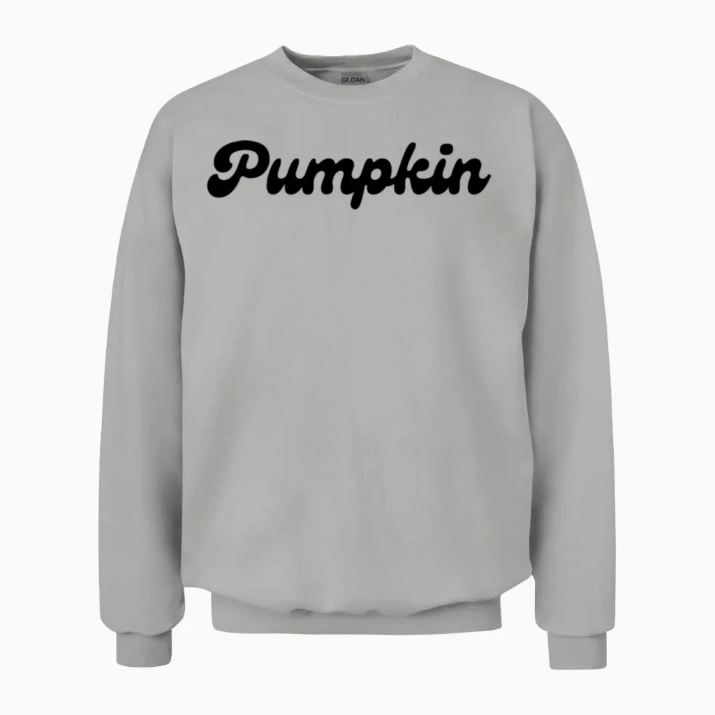 Pumpkin Retro Style Letters - Halloween Unisex Sweatshirt in Ash