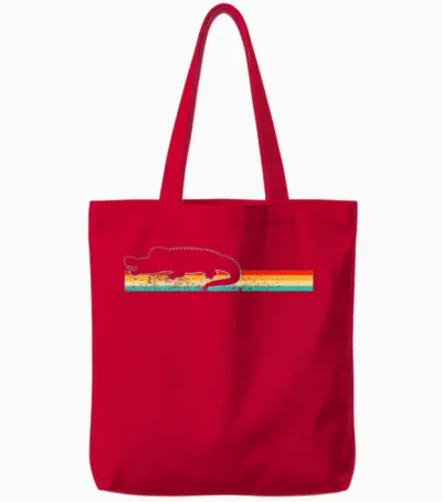 Crocodile Retro Tote Bags - Red