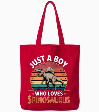 Spinosaurus Boy Tote Bags - Red