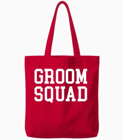 Groom Squad Bachelor Party Tote Bags - Red