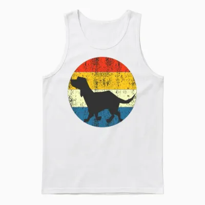 Vintage Dog Retro Sunset Unisex Tank Top - White