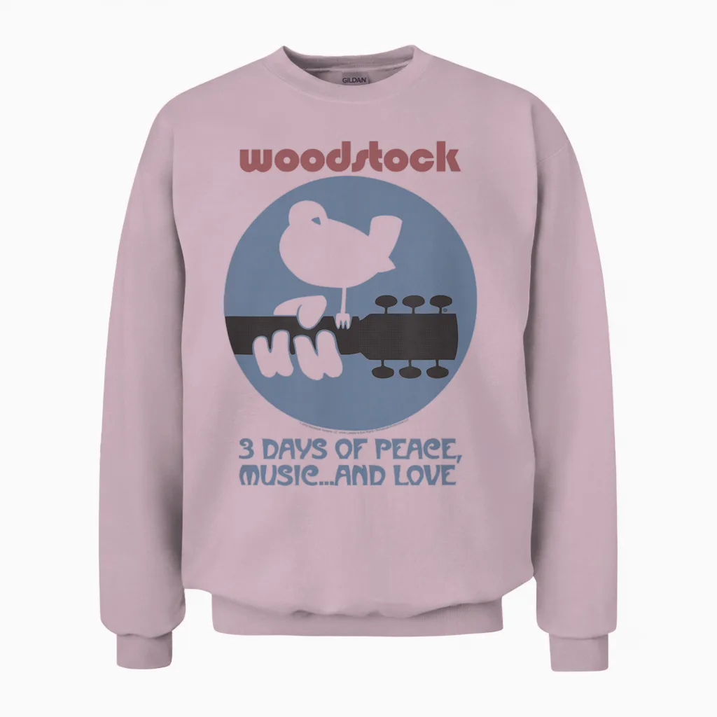 Woodstock - ... and Love T-Shirt, White, S Unisex Sweatshirt in Light Pink