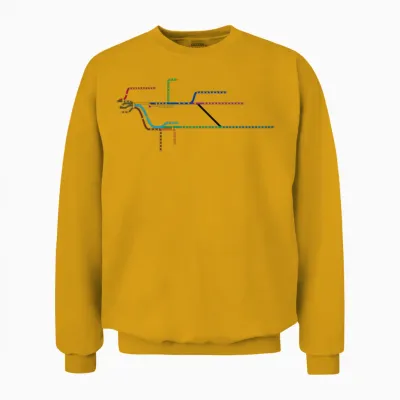 Lirr Long Island Rail Road Map Unisex Sweatshirt - Gold