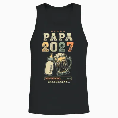 Papa 2027 Futur Pere Bebe En Route Bientôt Papa Unisex Tank Top - Black