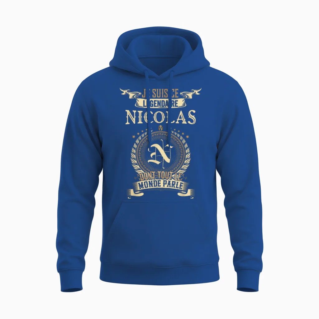 I Am This Legendary Nicolas Everyone Talks About T-Shirt, Black, S Unisex Hoodie in Royal