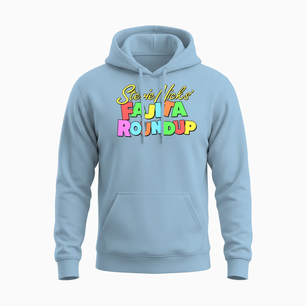 Stevie Nicks Fajita Roundup Logo Only Snl by Kelly Unisex Hoodie in Light Blue