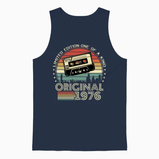 1976 Birthday Gift - Limited Edition Unisex Tank Top in Navy